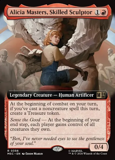 Alicia Masters, Skilled Sculptor, Magic card MSC 356 — Marvel Super Heroes Commander set