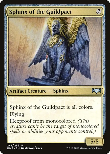 Sphinx of the Guildpact, Magic card RNA 241 — Ravnica Allegiance set