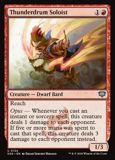 Thunderdrum Soloist, Magic card SOS 134 — Secrets of Strixhaven set