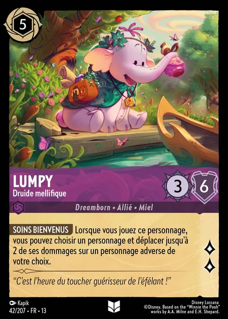 Lumpy - Druide mellifique, carte Disney Lorcana CH13-042 — extension Invasion Epineuse!