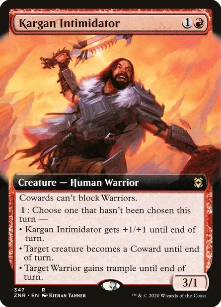 Kargan Intimidator, Magic card ZNR 347 — Zendikar Rising set