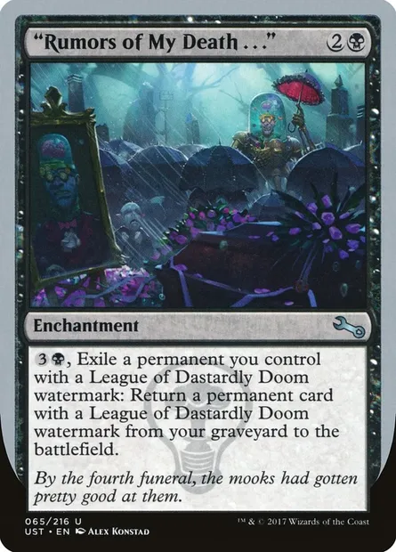 "Rumors of My Death . . .", carte Magic UST 65 — extension Unstable