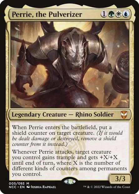 Perrie, the Pulverizer, Magic card NCC 5 — New Capenna Commander set