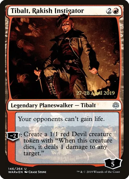 Tibalt, instigateur élancé, carte Magic PWAR 146s — extension War of the Spark Promos