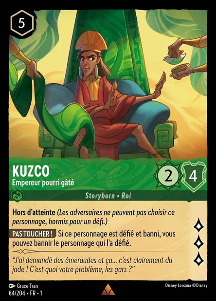 Kuzco - Empereur pourri gâté, carte Disney Lorcana CH1-084 — extension Premier Chapitre