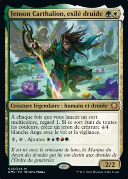 Jenson Carthalion, exilé druide, carte Magic DMC 3 — extension Dominaria United Commander