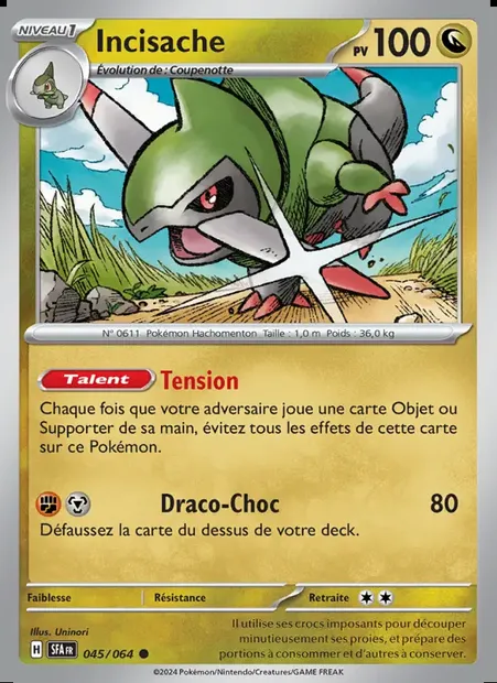Incisache, carte Pokémon SFA 045 — extension Fable Nébuleuse