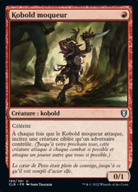 Kobold moqueur, carte Magic CLB 199 — extension Commander Légendes : la bataille de la Porte de Baldur