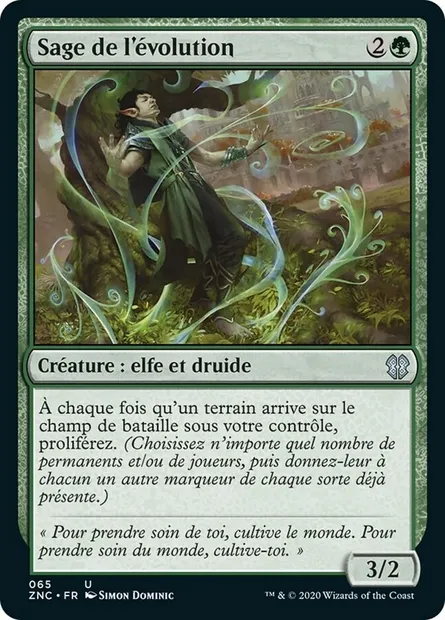 Sage de l'évolution, carte Magic ZNC 65 — extension Zendikar Rising Commander