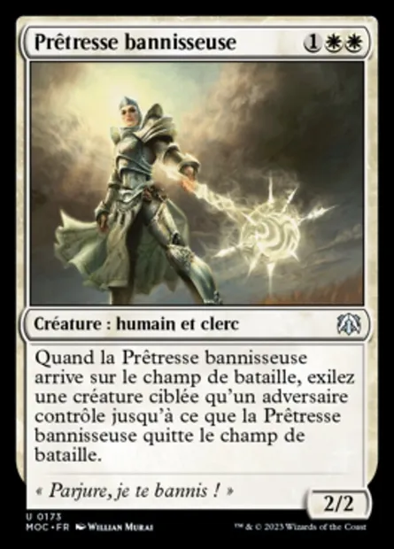 Prêtresse bannisseuse, carte Magic MOC 173 — extension March of the Machine Commander