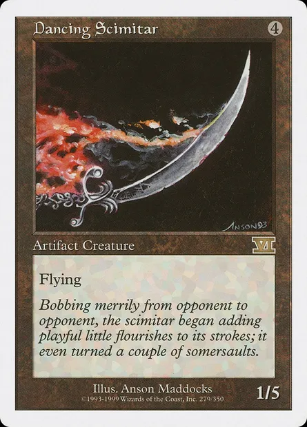 Dancing Scimitar, Magic card 6ED 279 — Classic Sixth Edition set