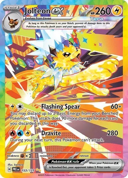 Jolteon ex, Pokémon card PRE 153 — Prismatic Evolutions set