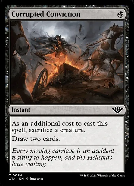 Corrupted Conviction, Magic card OTJ 84 — Outlaws of Thunder Junction set