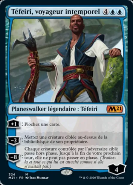 Téfeiri, voyageur intemporel, carte Magic M21 324 — extension Core Set 2021