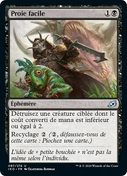 Proie facile, carte Magic IKO 87 — extension Ikoria: Lair of Behemoths