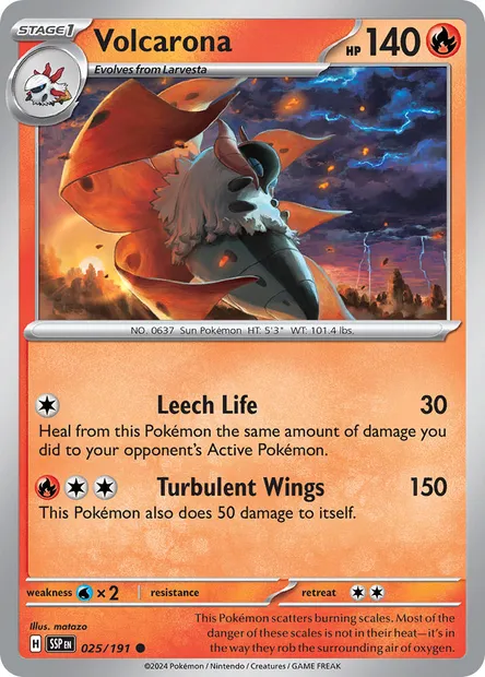 Volcarona, Pokémon card SSP 025 — Surging Sparks set
