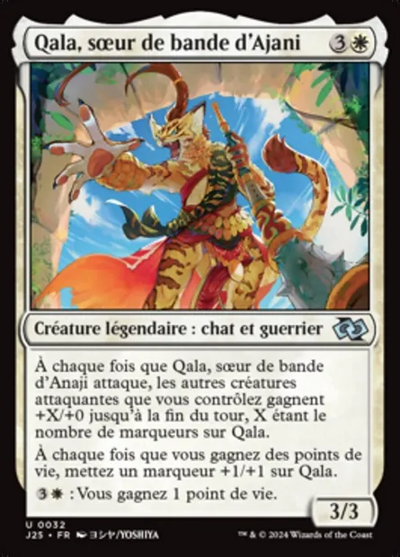 Qala, sœur de bande d'Ajani, carte Magic J25 32 — extension Foundations Jumpstart