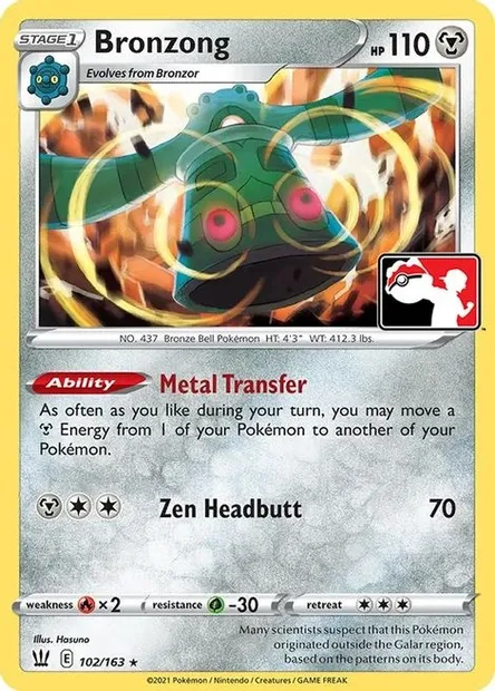 Bronzong, Pokémon card PPS 102 — Play! Pokémon Prize Pack Series set