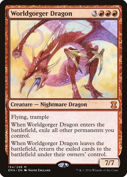 Worldgorger Dragon, Magic card EMA 154 — Eternal Masters set