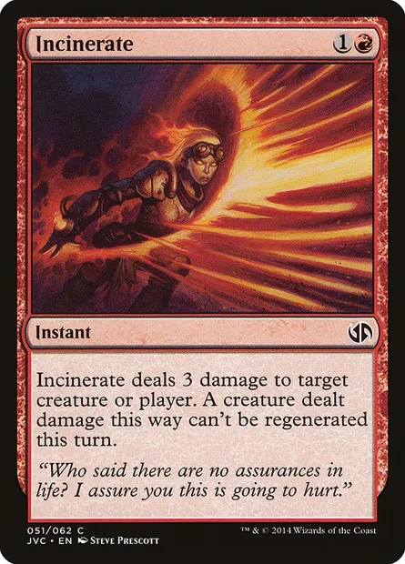Incinerate, Magic card JVC 51 — Duel Decks Anthology: Jace vs. Chandra set