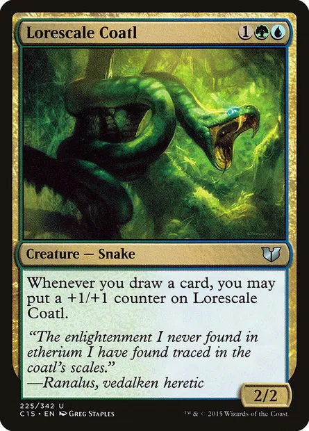Lorescale Coatl, Magic card C15 225 — Commander 2015 set