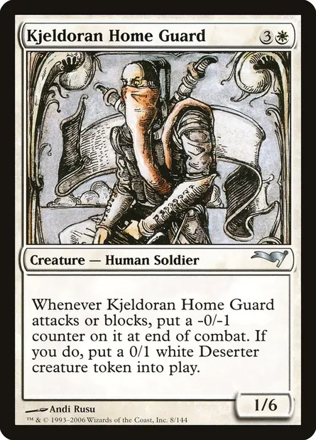 Milice du Kjeldor, carte Magic CST 8 — extension Coldsnap Theme Decks