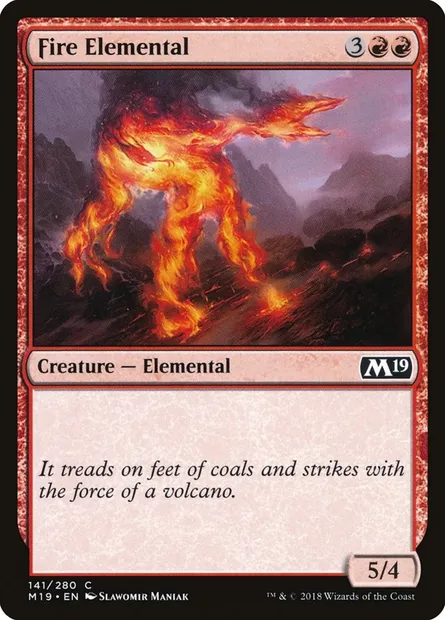 Fire Elemental, Magic card M19 141 — Core Set 2019 set