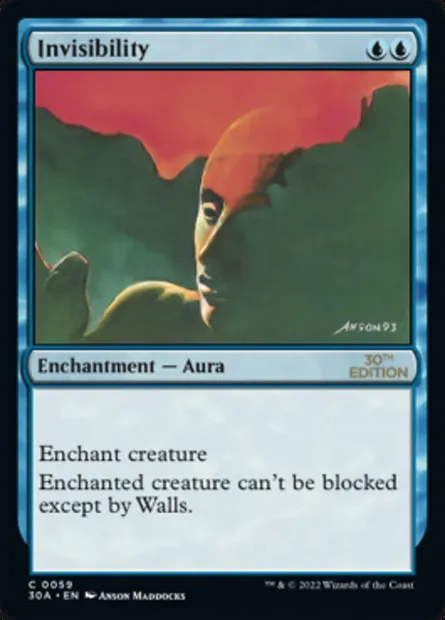 Invisibilité, carte Magic 30A 59 — extension 30th Anniversary Edition