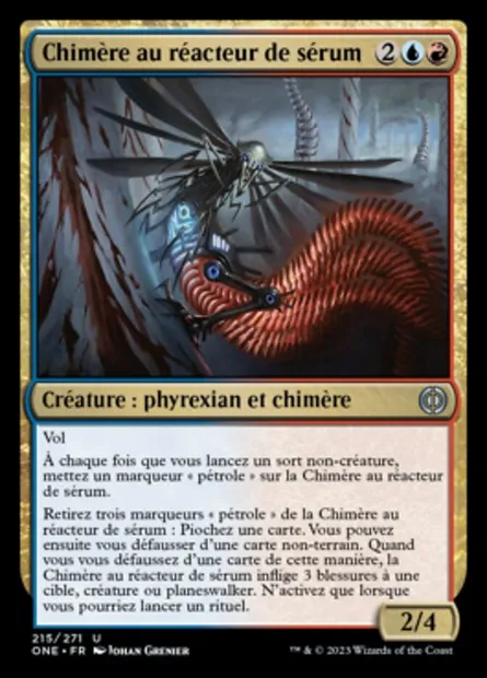 Chimère au réacteur de sérum, carte Magic ONE 215 — extension Tous Phyrexians