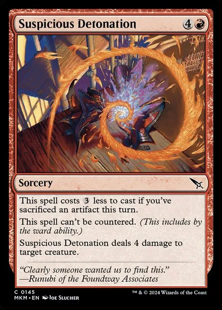 Suspicious Detonation, Magic card MKM 145 — Murders at Karlov Manor set
