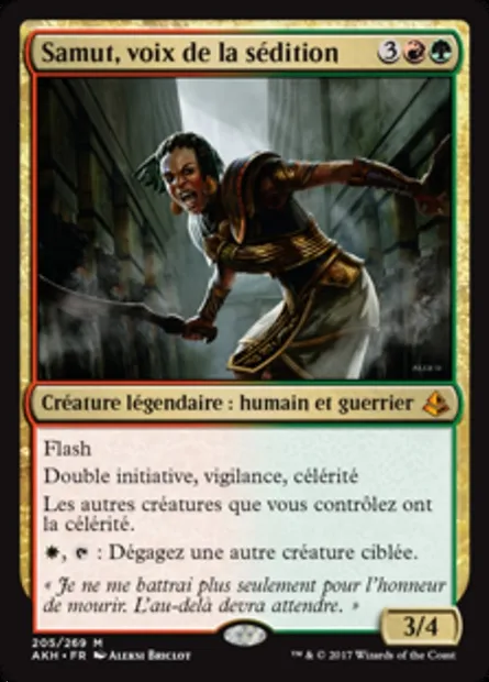 Samut, voix de la sédition, carte Magic AKH 205 — extension Amonkhet