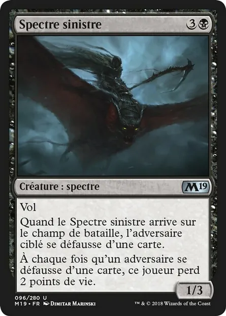 Spectre sinistre, carte Magic M19 96 — extension Core Set 2019
