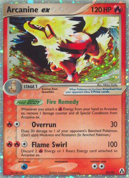 Arcanine ex, Pokémon card LM 83 — Legend Maker set