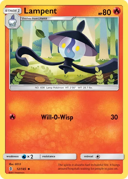 Lampent, Pokémon card GRI 12 — Guardians Rising set