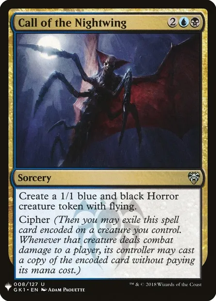 Call of the Nightwing, Magic card PLST GK1-8 — The List set