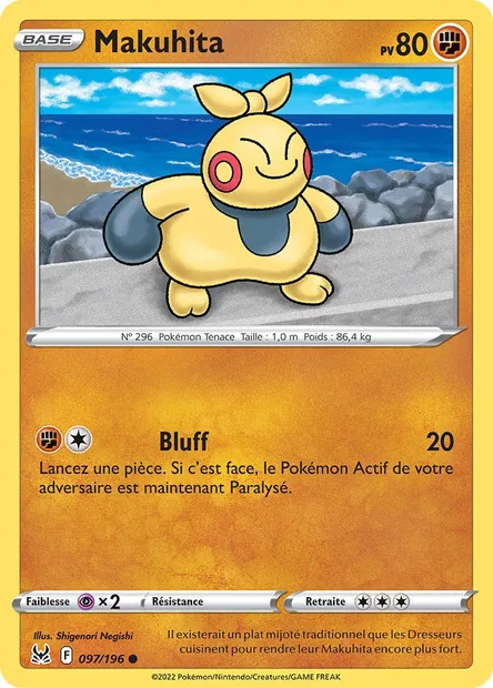 Makuhita, carte Pokémon LOR 097 — extension Origine Perdue