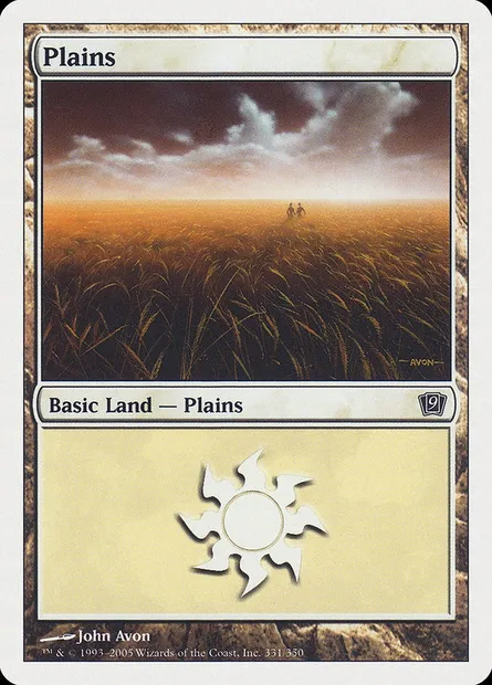 Plains, Magic card 9ED 331 — Ninth Edition set