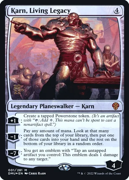 Karn, Living Legacy, carte Magic PDMU 1s — extension Dominaria United Promos