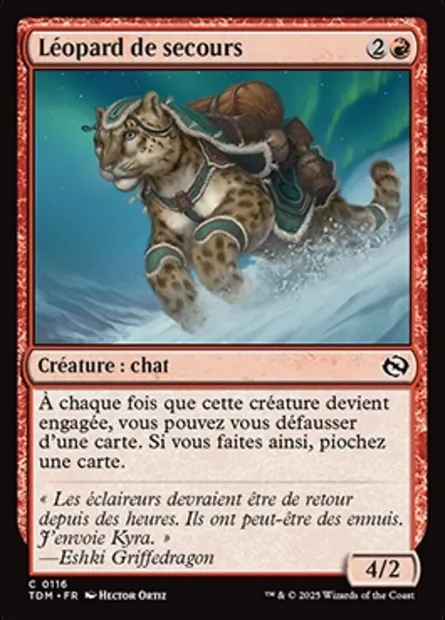 Léopard de secours, carte Magic TDM 116 — extension Tarkir: Dragonstorm