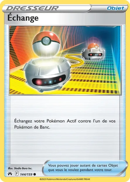 Échange, carte Pokémon CRZ 144 — extension Zénith Suprême