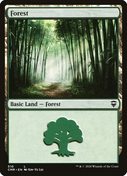 Forest, Magic card CMR 510 — Commander Legends set