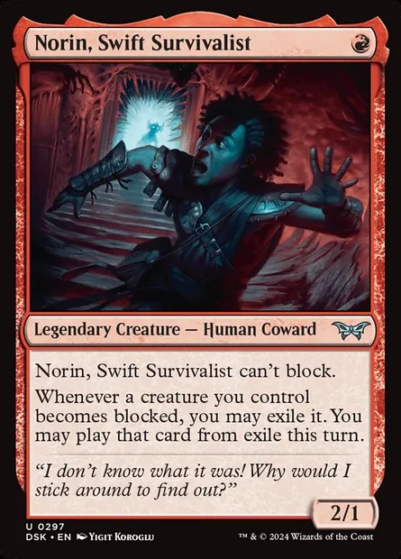 Norin, Swift Survivalist, Magic card DSK 297 — Duskmourn: House of Horror set