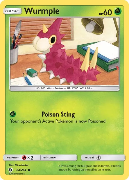 Wurmple, Pokémon card LOT 24 — Lost Thunder set