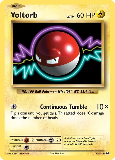 Voltorb, Pokémon card EVO 39 — Evolutions set