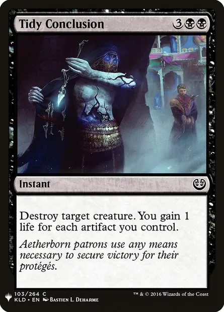 Conclusion sans bavure, carte Magic PLST KLD-103 — extension The List