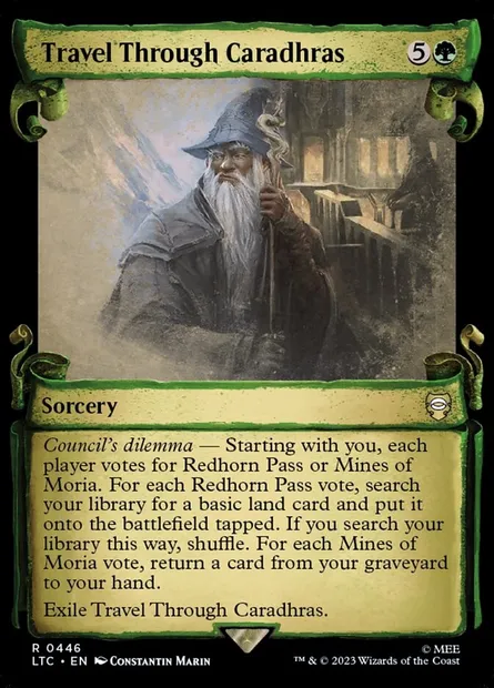 Travel Through Caradhras, Magic card LTC 446 — Tales of Middle-earth Commander set