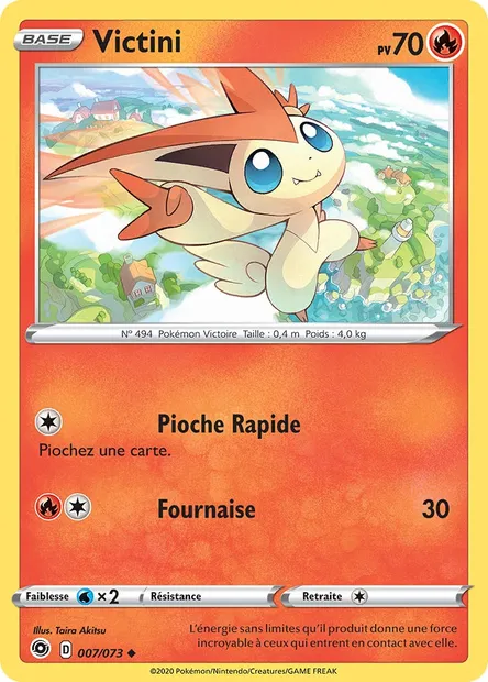Victini, carte Pokémon CPA 7 — extension La Voie du Maître