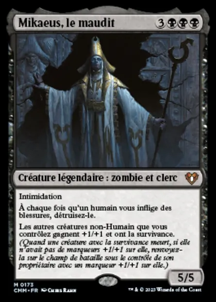 Mikaeus, le maudit, carte Magic CMM 173 — extension Commander Masters