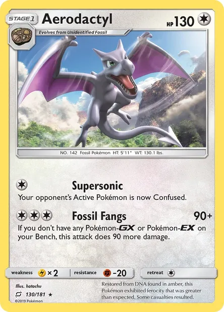 Aerodactyl, Pokémon card TEU 130 — Team Up set