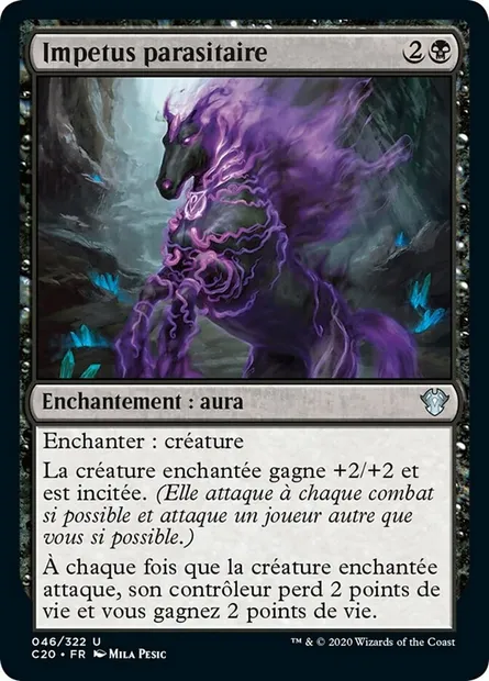 Impetus parasitaire, carte Magic C20 46 — extension Commander 2020